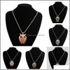 Colliers de pendentif Charmes de marque vintage Crystal Cumbic Zircon Diamond Fine bijoux Owl Drop Livrot Pendants Dh71z