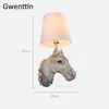 Appliques Tête De Cheval Lampe Vintage Résine Animal Applique Luminaires LED Miroir Lumières Salon Chambre Salle De Bains Maison Déco