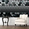 Wallpapers Modern Technology Sense 3D stereoscopische zwarte geometrische wandpapieren Home Decor Woonkamer Kantoor Industrial Wallpaper