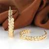 Hoop Earrings Simple Fashion Twist Braid Vintage Gold Color Engagement Earring Boho Female Big Round Metal For Women Jewelry