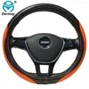 Steering Wheel Covers Car Cover Carbon Fibre For Santa-Fe Getz Accent Veloster Ioniq Tucson Solaris Elantra I10 I20 I30 I40