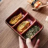 Tabaklar Japon yaratıcı seramik üç ızgara tabağı suşi yemekleri restoran sosu tabak barbekü baharat tabağı daldırma