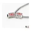 Charms British Bus Oil Drip Charm Bead 925 Sier Plate