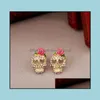 Stud Earrings For Women Skeleton Skl Ear Studs Drop Delivery Jewelry Dhb59