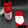 Christmas Decorations Santa Claus Gift Bags Red Wine Bottle Er Xmas Champagne Bag 31X13Cm Wq101 Drop Delivery Home Garden Festive Pa Dhkcs