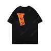 Mens Designer T-shirt Letter Print Tees Heren Dames Hiphopstijl met korte mouwen Zwart Wit Oranje T-shirts