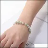 Link Cadeia de 8 mm de olho de tigre AGate Bracelete de pedra natural para mulheres meninas el￡sticas cor de colorf ajust￡vel Lucky Jewerly Gift Delive Delive Dh2pt