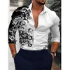 Camisas casuais masculinas Moda de outono Men grande camisa de tamanho totens de impressão longa de manga longa Cardigan Cardigan Bloups de alta qualidade 230130