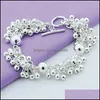 Link Chain Sier Grapes More Beads Bracelets Jewelry For Fashion Women Wedding Engagement Gift Drop Delivery Dhzy5