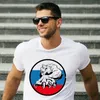 Magliette da uomo 50154 # Bandiera della Russia e maglietta dell'orso Maglietta Top Tee Summer Fashion Cool O Neck Manica corta