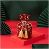 Party Favor Ins Style Wedding Gift Supplies Chinese Candy Bag Box met hand creatief stoffen drop levering home tuin feestelijk evenement DHWTS