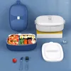Dinnerware Sets 2 In 1 Electric Lunch Box Stainless Steel 12V 24V 110V 220V 55W Heating Warmer Container Portable Car School Meals