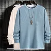 Hommes chandails sweat hommes 2023 mode col rond Streetwear basique bas haut Harajuku couleur unie mâle marque Hip Hop Pullo