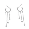 Orecchini con perno Eleganza Regalo nuziale Gioielli Nappa lunga per le donne 2023 Argento sterling 925 Moda di alta qualità Trendy Ear Drop