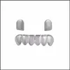 Grillz Dental Grills 18K 금도금 구리 치아 교정기 일반 힙합 업 2 바닥 6 Grillz Mouth Fang Tooth Cap Jllxpp Bdejewelry dhu8g