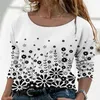 Gymkläder 2023 Casual Half Sleeve Loose Pullover Shirt Ladies Topps Stor rund krage över storlek kvinnor 3D Butterfly Print sommar