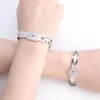 Bangle 2Pcs Tone Stainless Steel Lover Heart Love Lock Bracelet With Key Bangles Kit Couple Gift