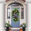 装飾的な花の装飾窓のための花の装飾人工ドアバラの花輪フロントクリスマスライトハット花輪