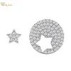 Серьги с грибами Wong Rain Solid 925 серебряный серебряный серебро с высоким содержанием углеродных бриллиантов Gemstone Star Ear for Women Fine Jewelry Pired Оптом