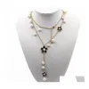 Pendant Necklaces Flower Necklace Simated Pearl Jewelry Tassel Perlas Long Pendants Sweater Pearls Dh Drop Delivery Dhcdb