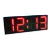 Wall Clocks LED Display Clock Mounted Remote Control Red Half Indoor 8-inch 4-digit Large Digital Positive Countdown Programmable