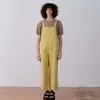 Men's Pants YUTU&MM Homemade Lemon Yellow Cotton Street Style Jumpsuit Overalls Trousers Multi Pocket Shirt Collar Cargo