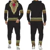 Herrspårsfall Est African Print Hoodie/Zipper Sweatshirt/Pants/Suit Dashiki Etnisk stil Tracksuit Set Casual Men/Women Streetwear Clothing 230130