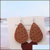 Baumeln Kronleuchter Mode Woven Grid Leder Ohrringe Für Frauen Mädchen Colorf Wasser Tropfen Pu Weihnachtsgeschenk Jewelryz Lieferung Schmuck Dhtfx