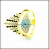 Cluster Ringe Bohemian Rainbow Evil Eye Strass Krone für Frauen Damen Vintage Fingerring Party Tanz Schmuck Geschenk 3754 Q2 Drop D Dhetz