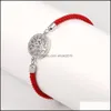 L￤nkkedjedesigner koppar inlagd zirkonarmband korsliv av tr￤d charm mode armband 6 f￤rg fl￤tad rep g￥va juvelera f￶r dhbie