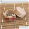 Scatole portagioie Mini scatola rotonda portaoggetti in legno Scatola decorativa vintage in artigianato naturale Accessori da sposa per le donne Regalo Drop Deliv Dhbxu