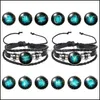 Braccialetti con ciondoli Gioielli di moda Design Twee Costellazioni In pelle Retro Perline intrecciate Fai da te Bracciale zodiacale per donne Uomini Regali 164 Dhzcl