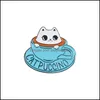 핀 브로치 미스 조이 고양이 커피 에나멜 핀 컵 브로치 가방 옷 옷깃 핀 버튼 배지 만화 귀여운 동물 보석 선물 FR DHBX4