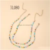 Beaded Neckor Fashion Jewelry Colorf Beads Halsband Dubbelskikt k￤rleksbrev sl￤pp leverans h￤ngsmycken DHBPM