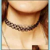 Chokers Stretch Tattoo Choker Necklace Gothic Punk Grunge Henna Elastic 12 Colors For Fashion Women 154 O2 Drop Delivery Jewelry Nec Dh0Bd