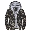 Giacche da uomo inverno con cappuccio in pile da uomo caldo camo parka cardigan con cerniera casual camuffage thicke cappotto da baseball uomo abbigliamento 230130