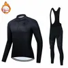 Ställer in nya 2022 Winter Thermal Fleece Cycling Clothes Men's Jersey Suit Outdoor Riding Bike MTB Clothing Bib Pants Set Ropa Ciclismo Z230130