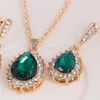 Collana di orecchini set PINKSEE 2023 fascino goccia d'acqua Pandent Stud gioielli magici di cristallo per le donne festa di nozze