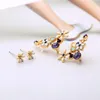 Studoor oorbellen aankomst Hoog Quatity Mulit-kleur Email Crystal Earring Handgemaakte Groothandel Romantisch Koper Cute Flower Jewelry