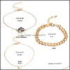 Catena a maglie Moda Abalone Shell Bracciale Set per donna Uomo Bohemian 6Mm Cuore oro Charm Braccialetto fatto a mano Festa quotidiana Jewerly Gifty Dhsfx