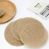 Tableaux de table 10pc 15cm lin rond Placemats rétro Natural Mat tasse de bol tampon sans glissement accessoires de cuisine