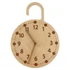 Wall Clocks Dome Glass Clock Wood Frame With TwoTone Wooden Face Batter G99A