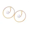 Boucles d'oreilles pendantes en Zircon pour femmes, rondes, en acrylique, faites à la main, mignonnes, pour mariage, vente en gros