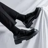 Отсуть обувь Человек Япония Харадзюку Корейская уличная одежда мода бизнесская свадебная кожаная обувь мужчина высокая подошва платформа повседневная 230130