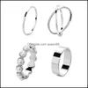 Ringas de banda Creative retro incrustado p￩rola anel para mulheres vintage Gold Sier Color Joint Conjunto de j￳ias de moda elegante feminina Drop del Dhq9n