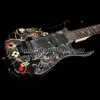 Dünya Çapında Hızlı S/H Jem Stevevai Elektro Gitar 77FP2 Çiçek Desen 2, Yaşam Ağacı Kakma, Floyd Rose Tremolo, Kilitleme Somunu, Chrome Donanımı