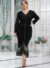 Plus size Dresses TOLEEN Clearance Price Women's Size Large Maxi Chic Elegant Black Long Sleeve Evening Party Festival Clothing 230130