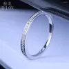 Cluster Rings Helon Solid 14k White Gold Pave Natural Diamonds Engagemang Anniversary Ring utsökta fina smycken Half Eternity Band