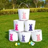 Snelle scheepskonijnmand Pasen Tote Feestelijke slaapmand Parning Tassen Bunny Manden Tassen Ei Candy Canvas Tassen Easter Bucket