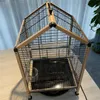 Cages à oiseaux 55x34x32cm bricolage portable perroquet fil extérieur luxe grand nid en métal cacatoès canari aras fournitures pour animaux de compagnie 230130